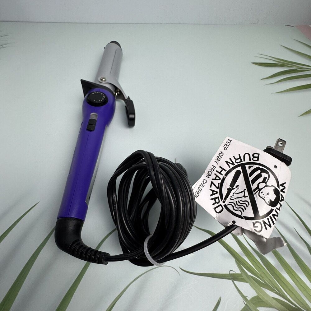 Remington 1 1/4" Ceramic Clipped Curling Iron Wand Relaxed Curls Purple - Picture 8 of 10